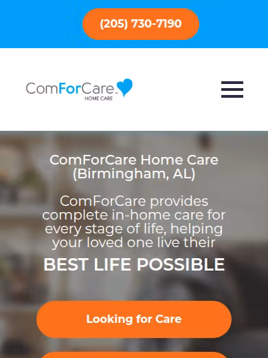 ComForCare Home Care of Birmingham, AL website