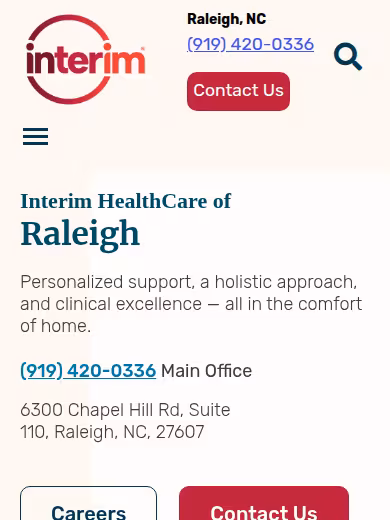Interim HealthCare of Raleigh website