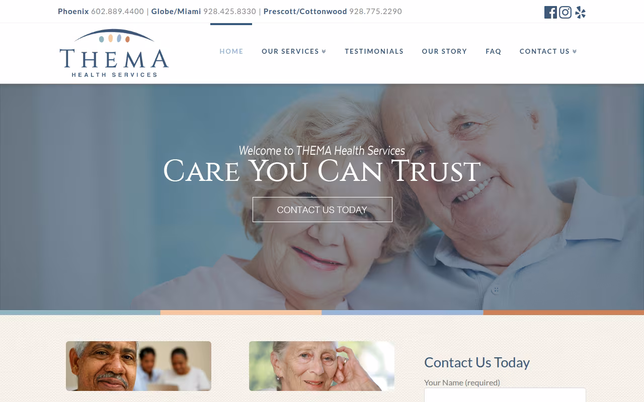 THEMA Health Services website