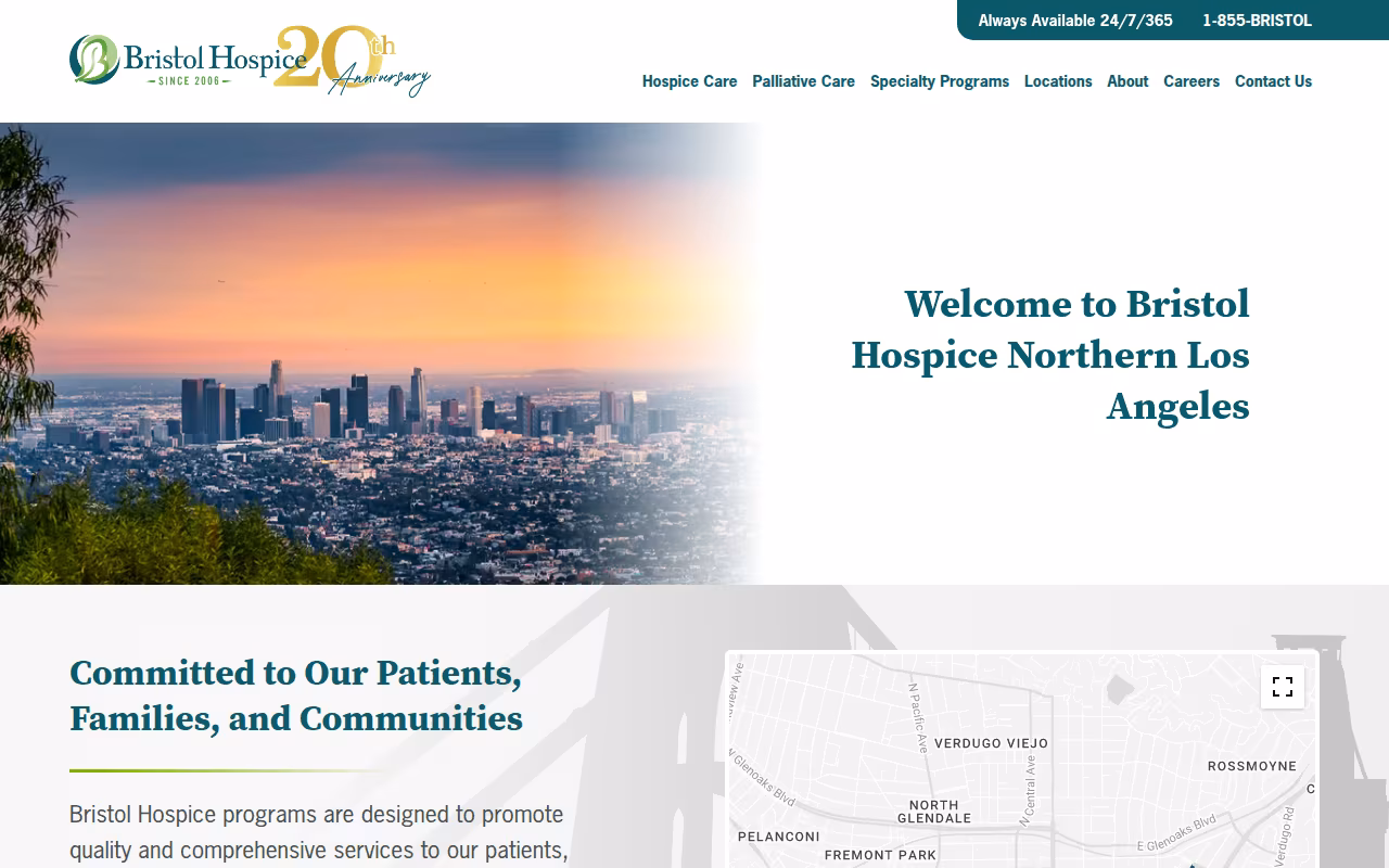 Bristol Hospice - Northern Los Angeles website