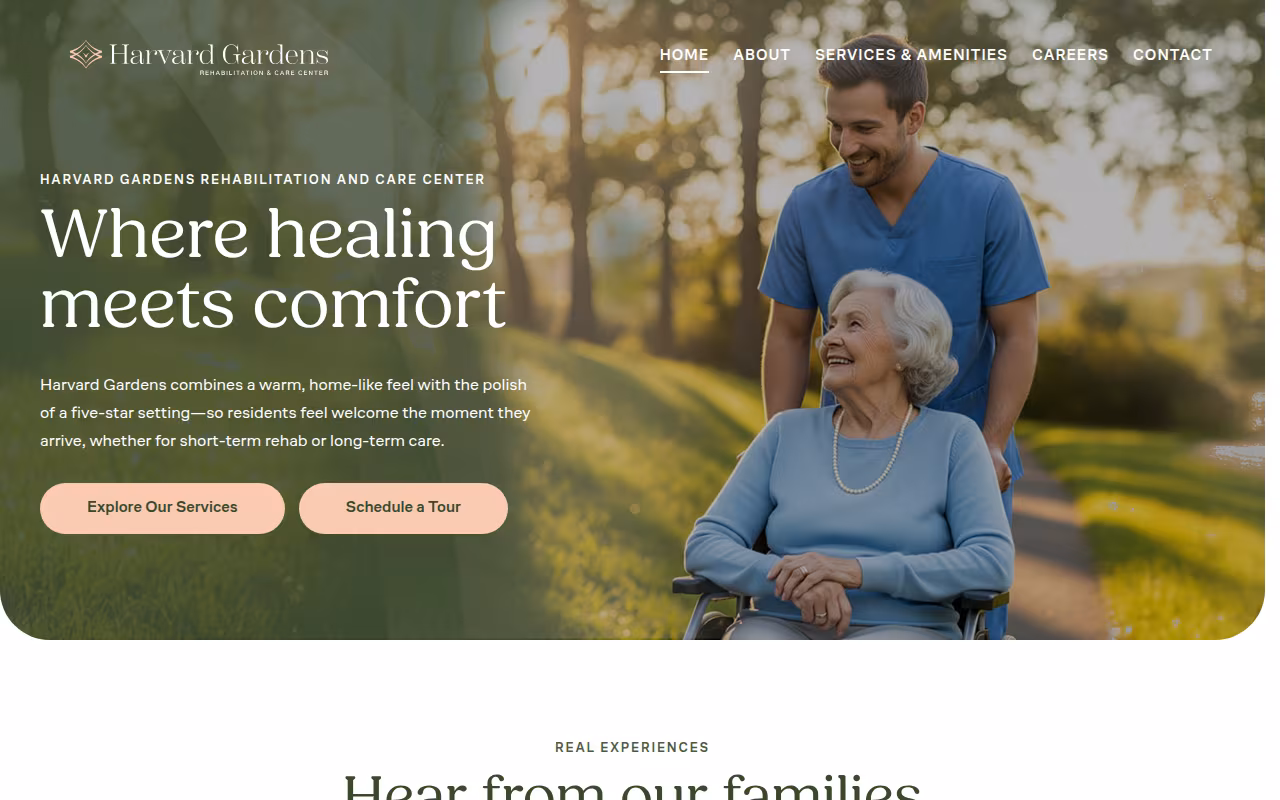Harvard Gardens Rehabilitation and Care Center website