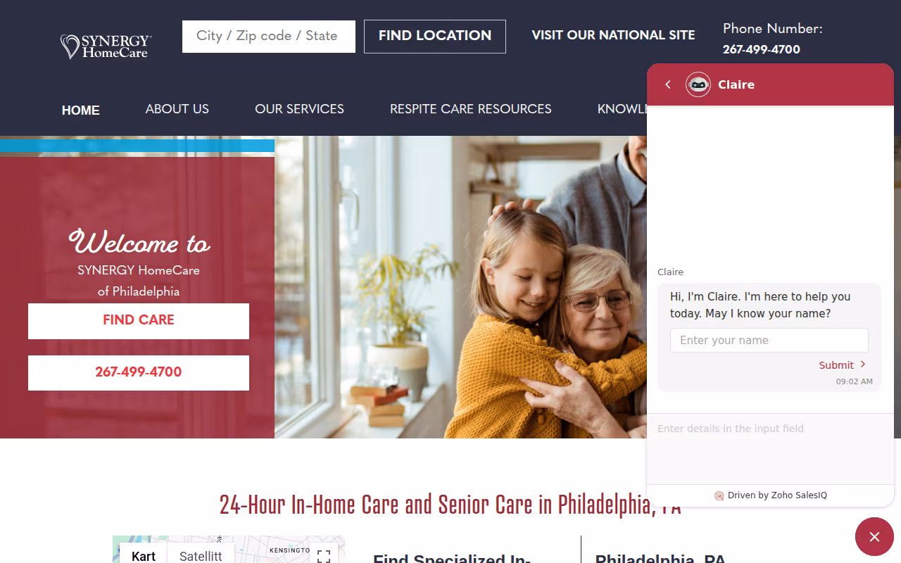 SYNERGY HomeCare website