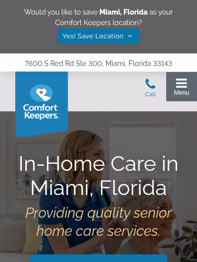 Comfort Keepers Home Care website