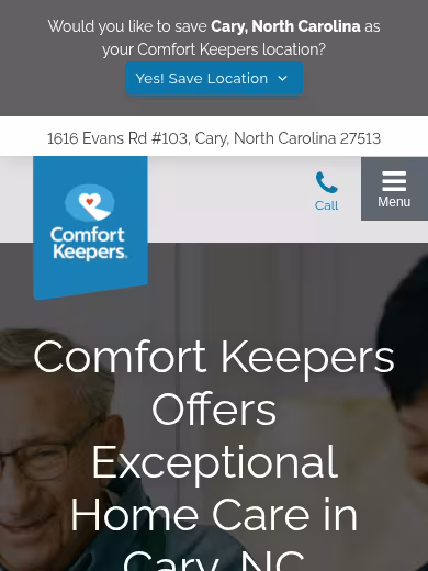 Comfort Keepers of Raleigh, NC website
