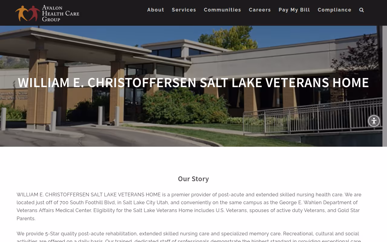William E. Christoffersen Salt Lake Veterans Home website