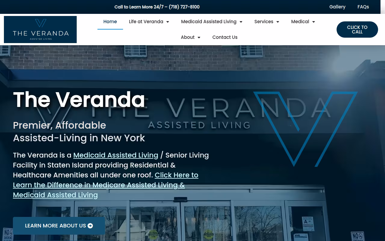 The Veranda Assisted Living website