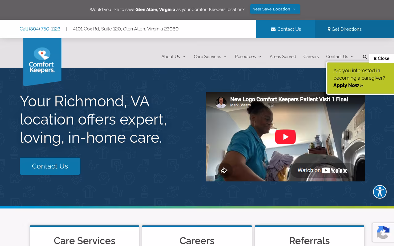 Comfort Keepers website