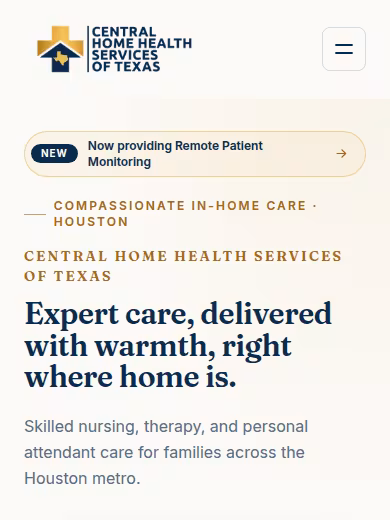 Central Home Health Services of Tx website