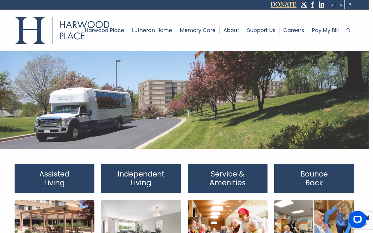 Harwood Place Senior Living website