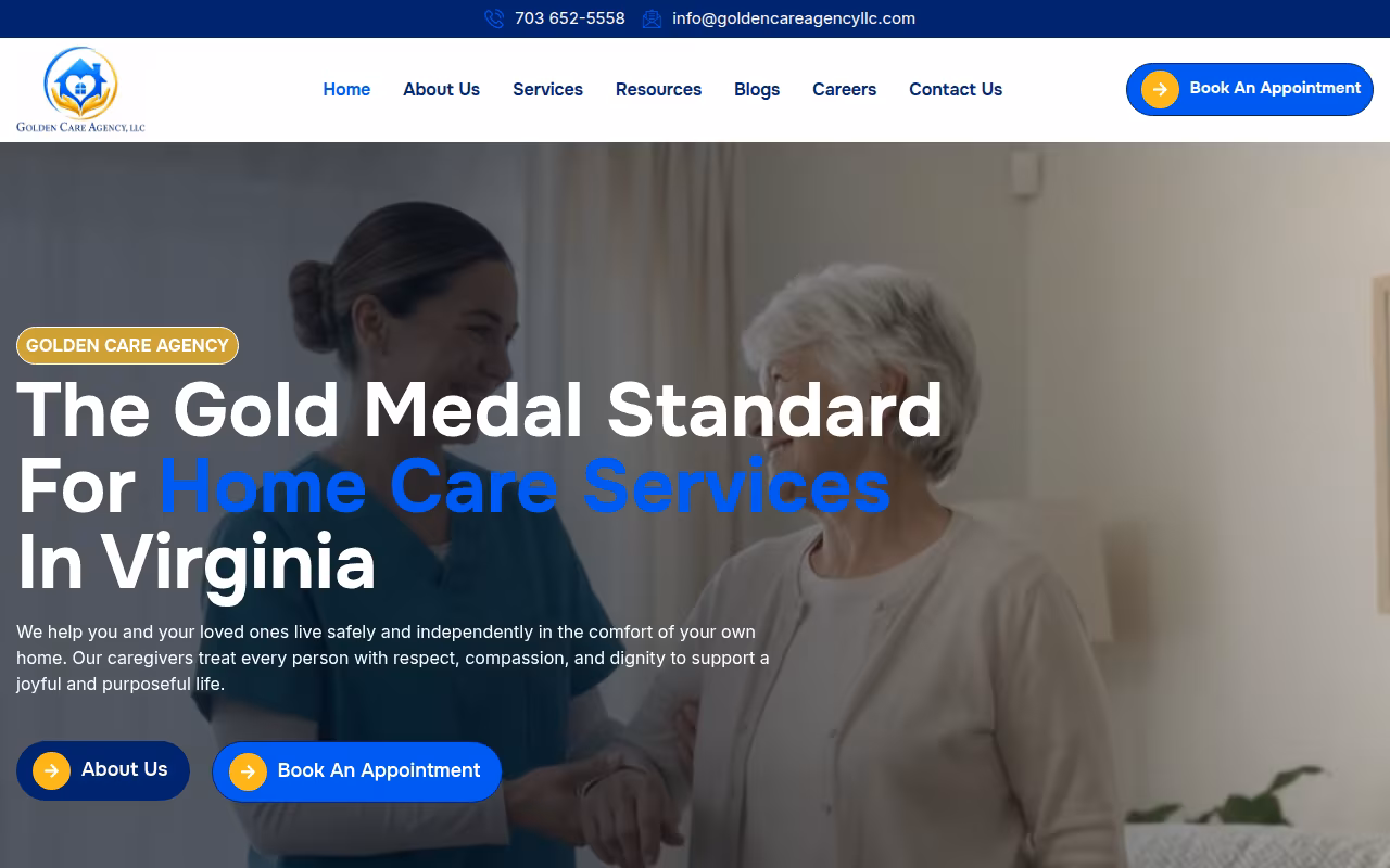 Golden Care Agency, LLC website