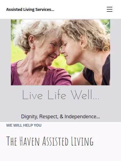The Haven Assisted Living website