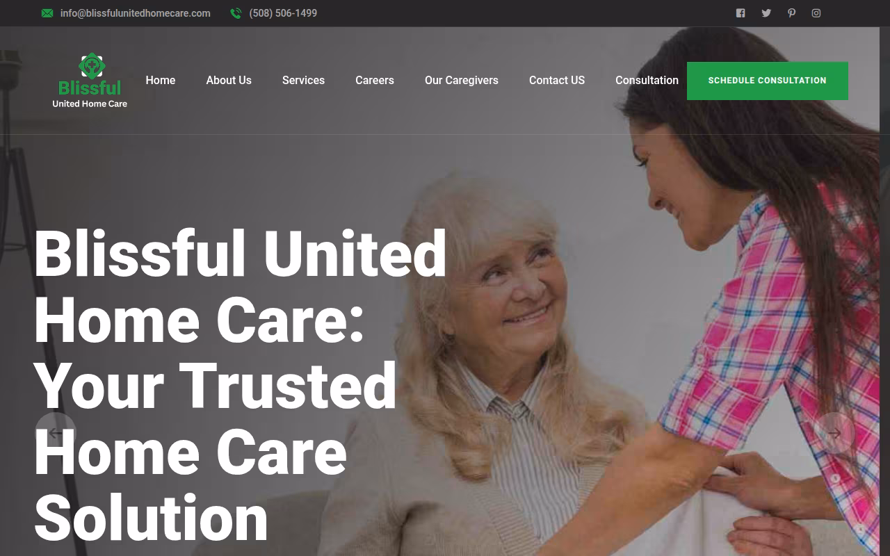 Blissful United Home Care Boston website