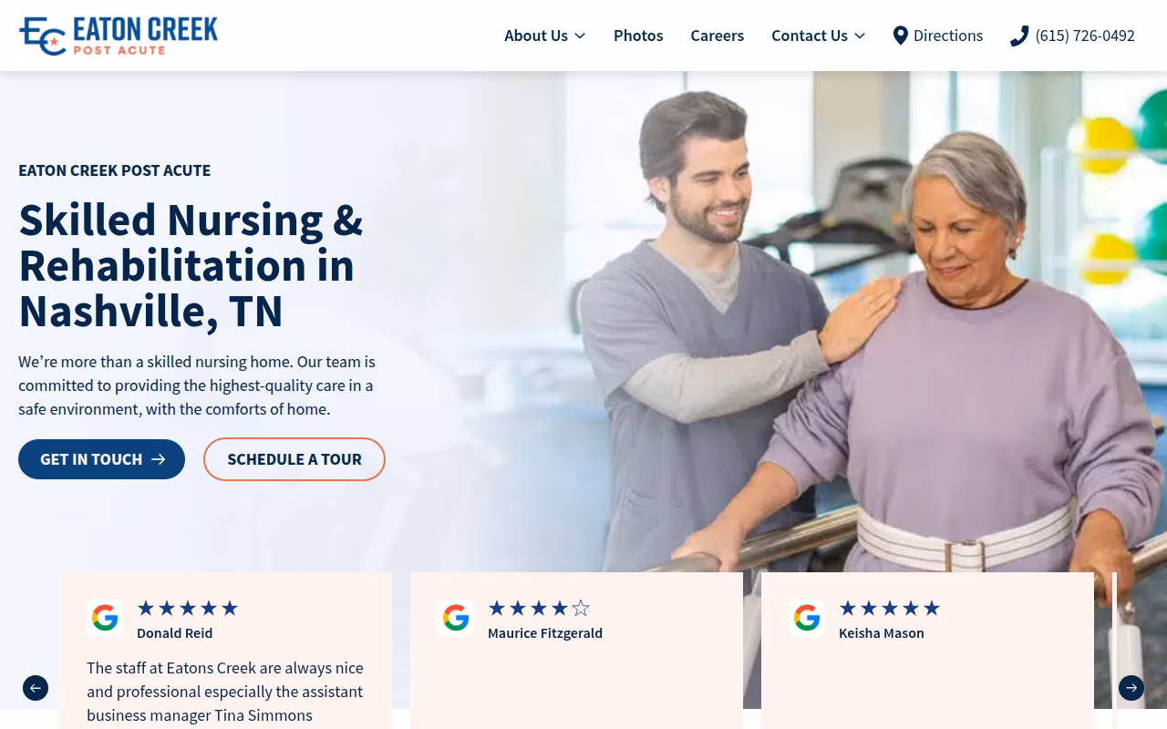 Eaton Creek Post Acute website
