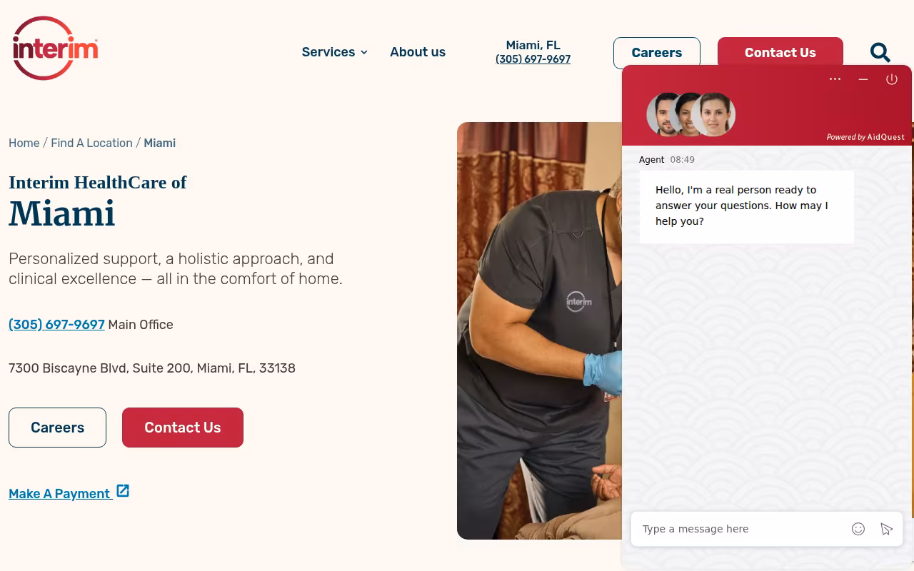 Interim HealthCare of Miami website
