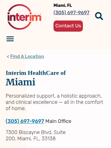 Interim HealthCare of Miami website