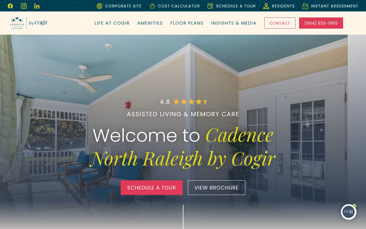 Cadence North Raleigh website