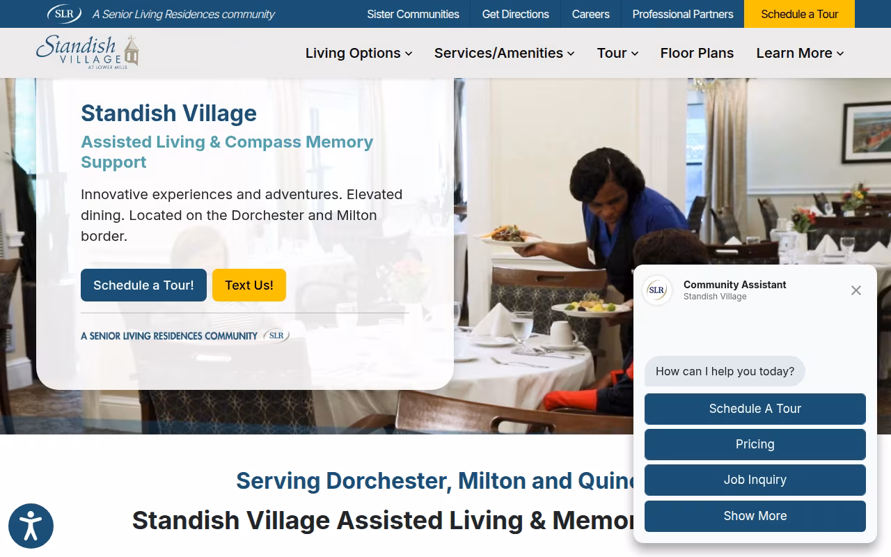 Standish Village Assisted Living & Compass Memory Support Community website