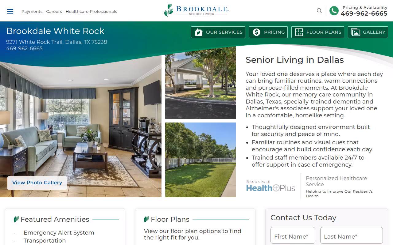Brookdale White Rock website