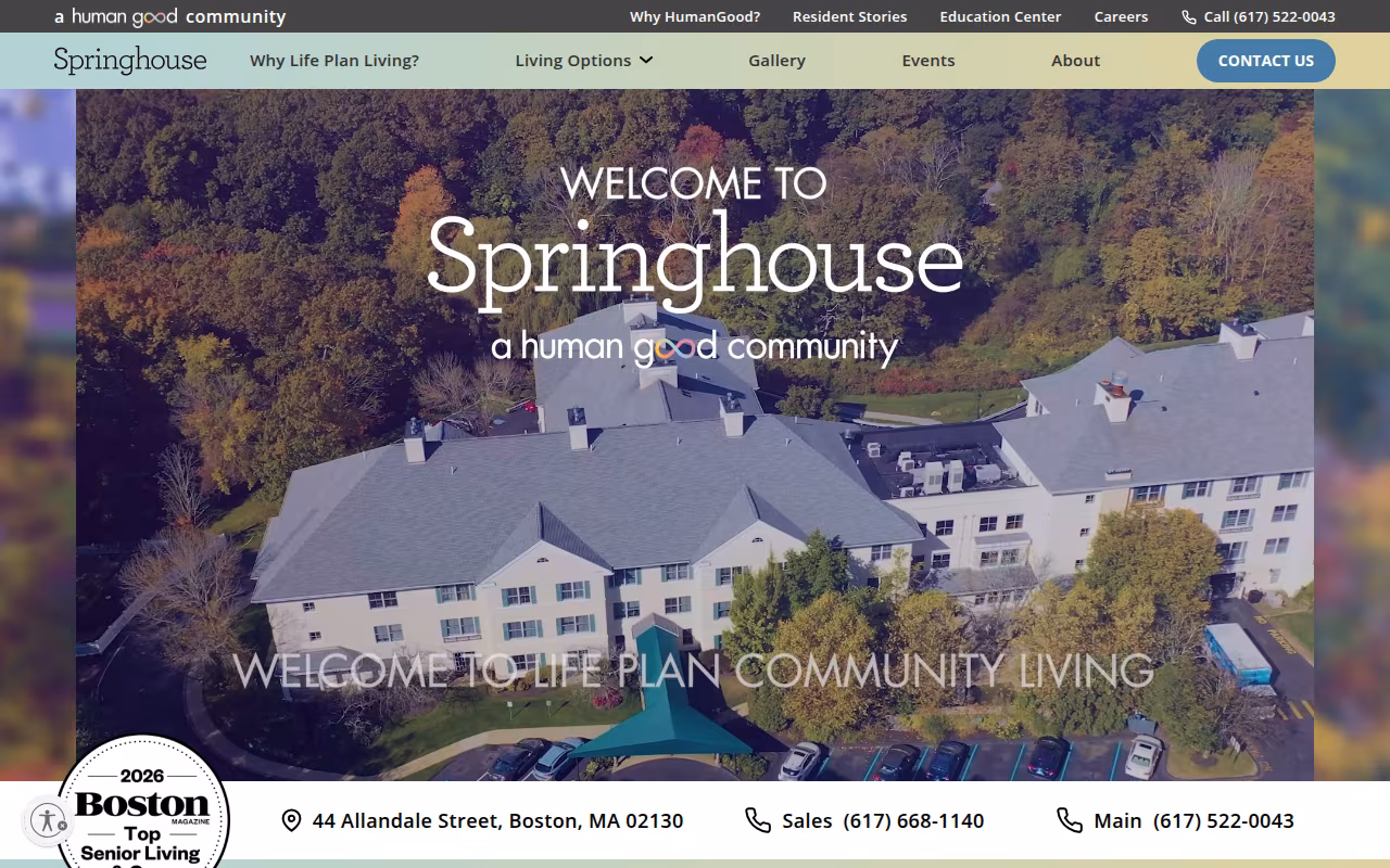 Springhouse Senior Living website