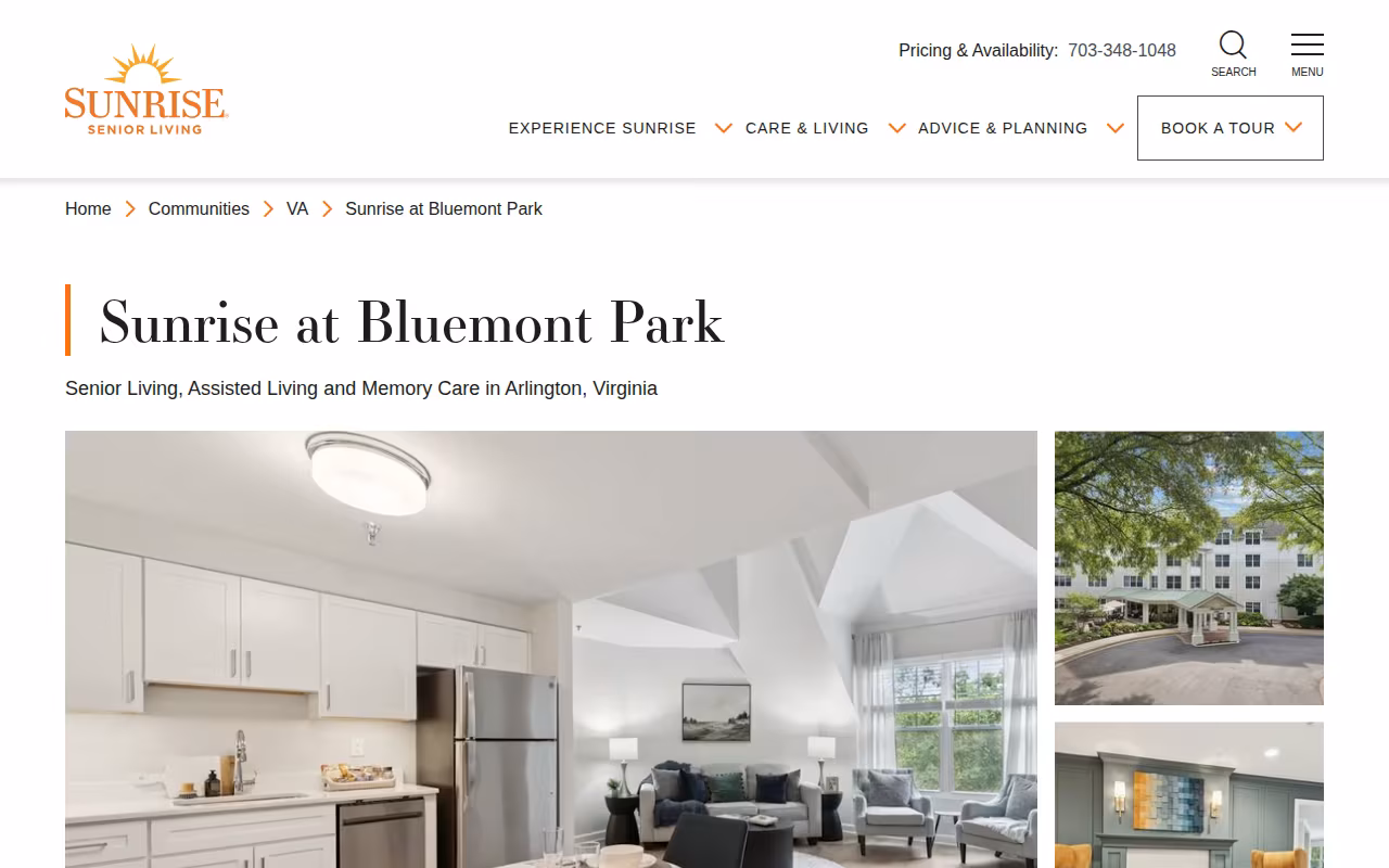 Sunrise at Bluemont Park website