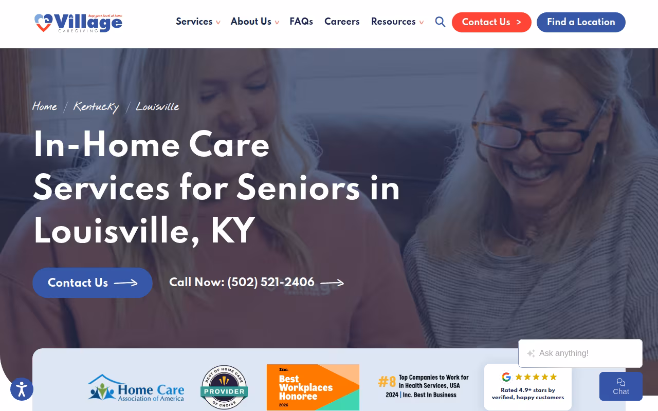 Village Caregiving website