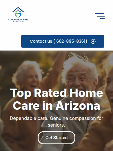 Companion First Home Care website