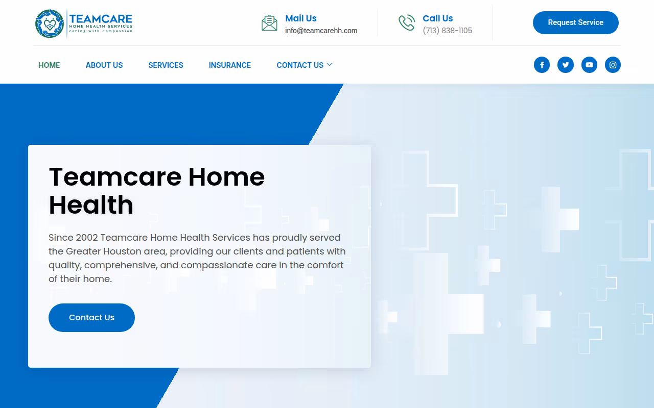 Teamcare Home Health Services website