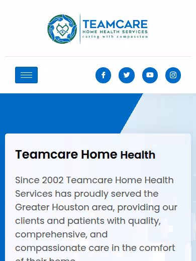 Teamcare Home Health Services website