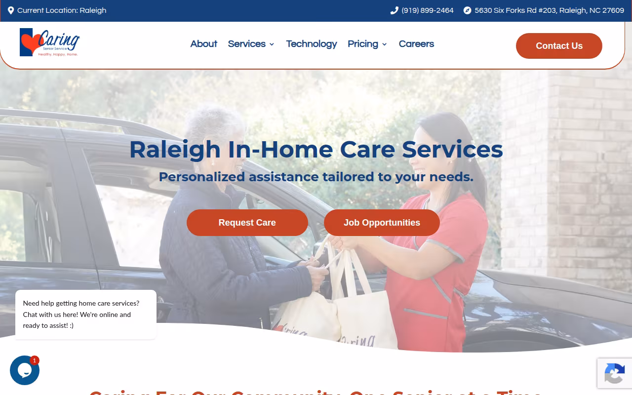 Caring Senior Service website