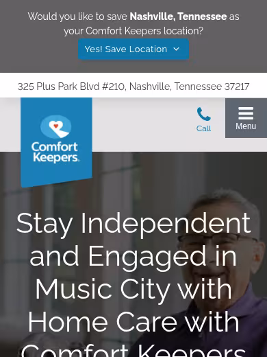 Comfort Keepers Home Care website