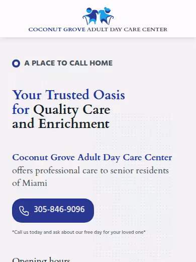 Coconut Grove Adult Day Care Center website