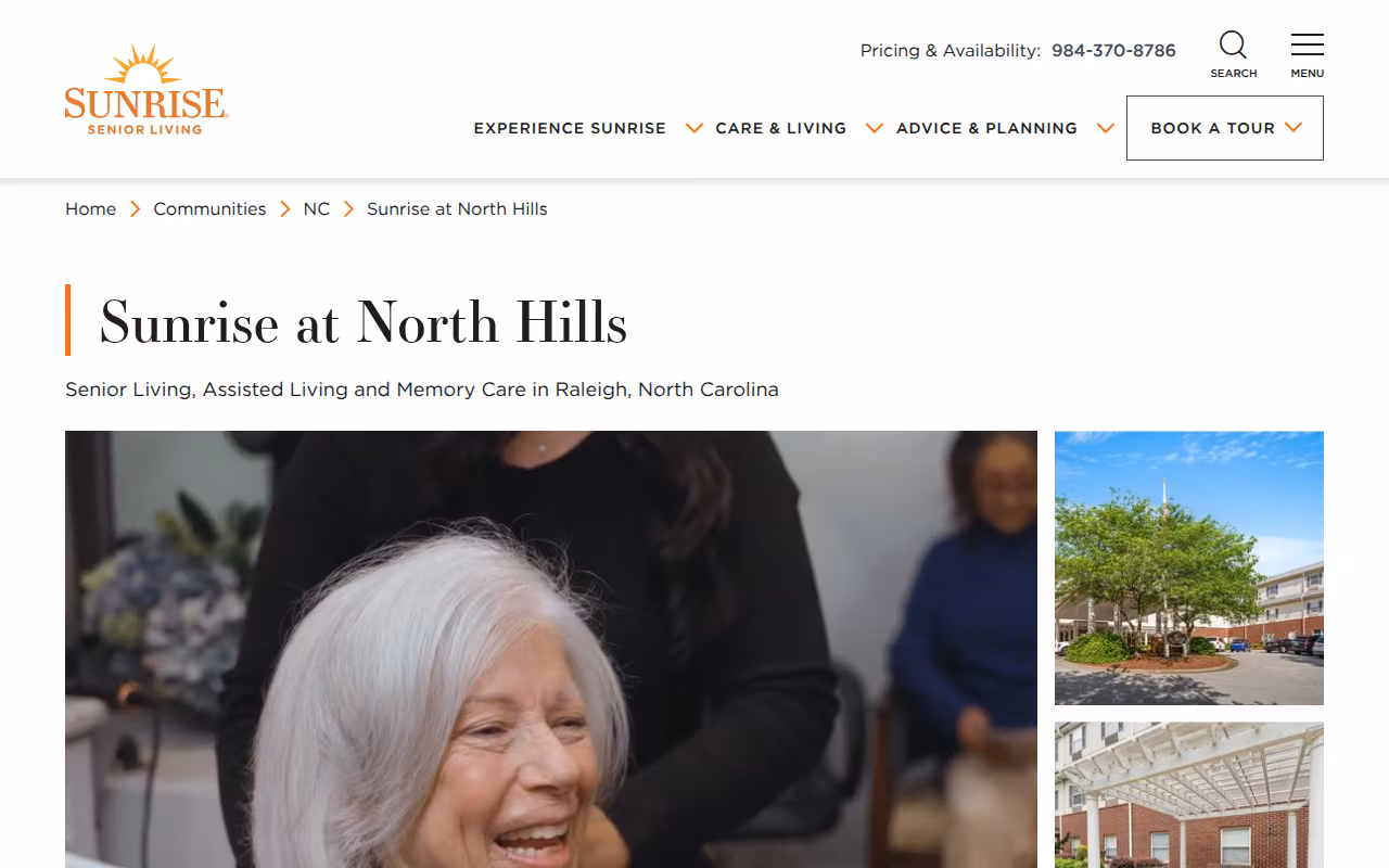 Sunrise at North Hills website