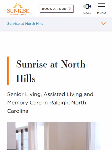 Sunrise at North Hills website