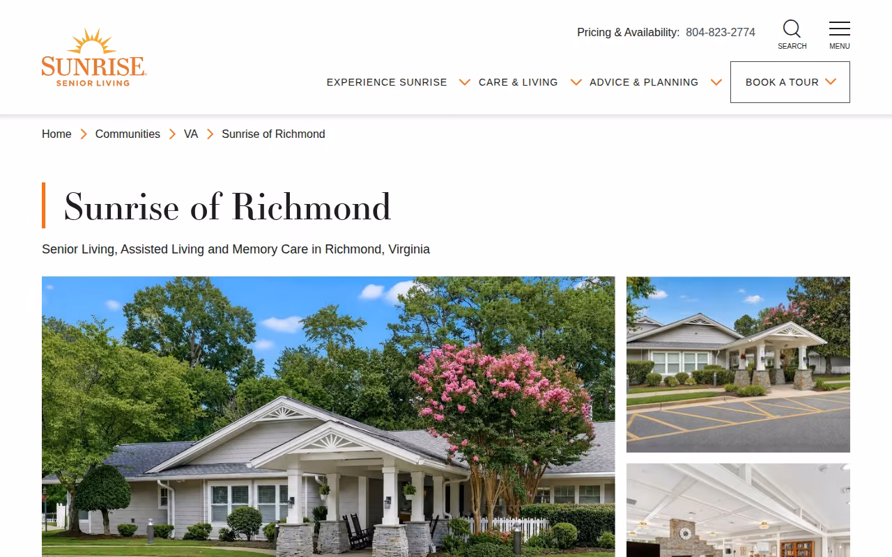Sunrise of Richmond website