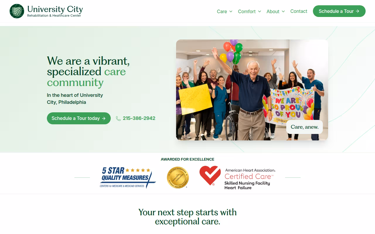 University City Rehabilitation & Healthcare Center website