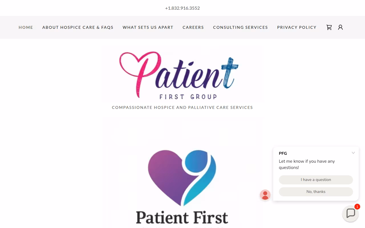 Patient First Hospice and Palliative Care website
