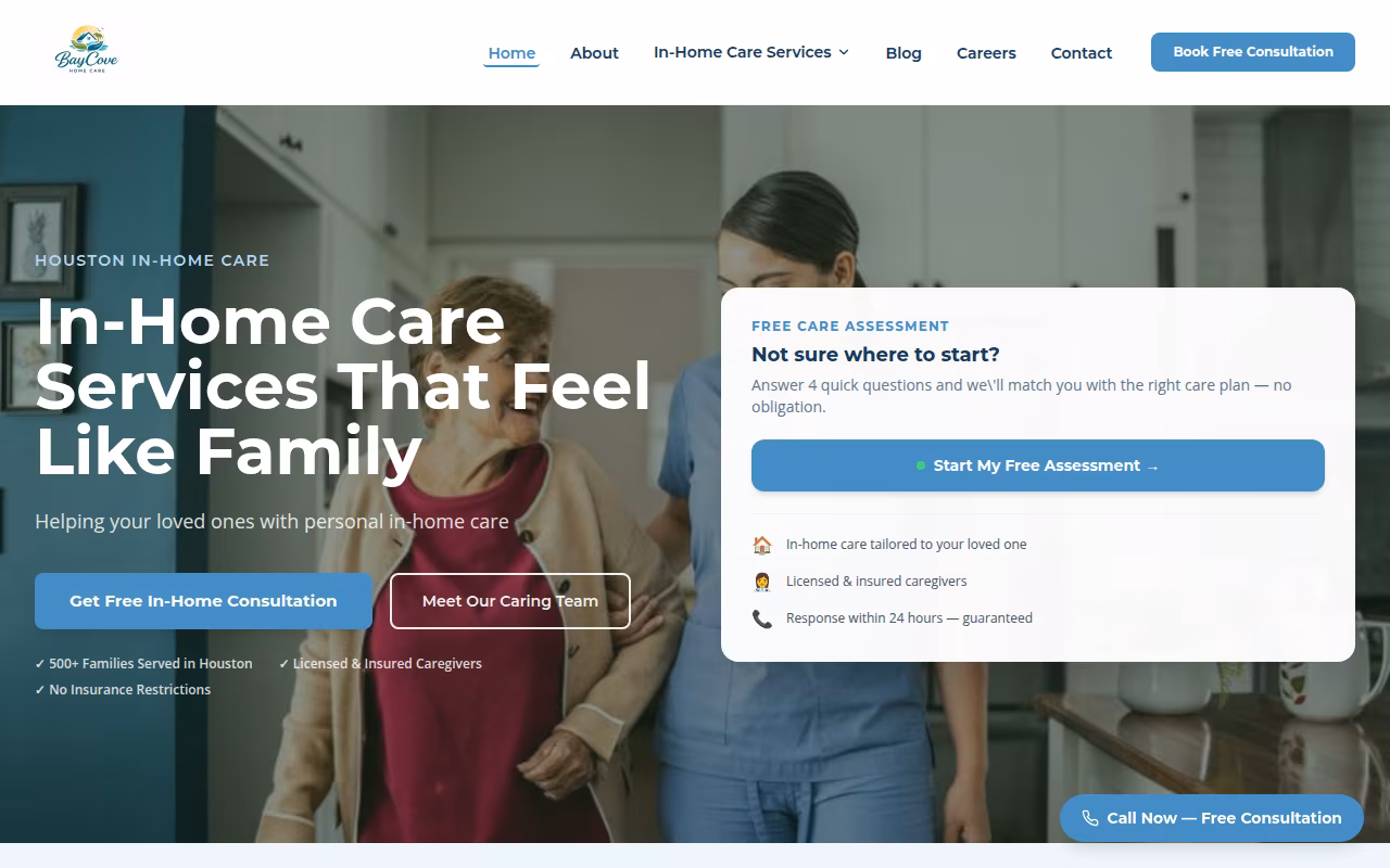 BayCove Home Care website