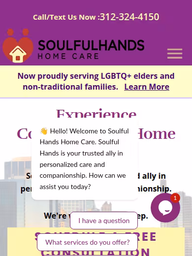 Soulful Hands Home Care website