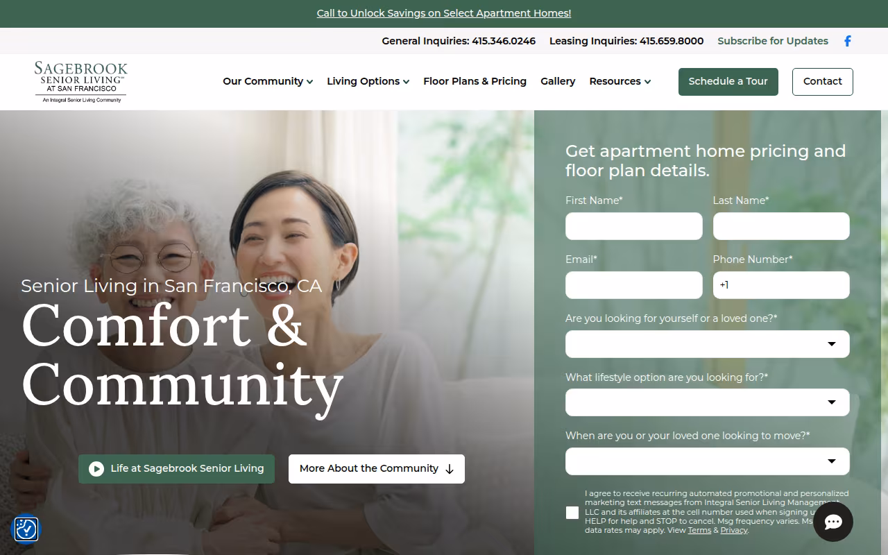 Sagebrook Senior Living website