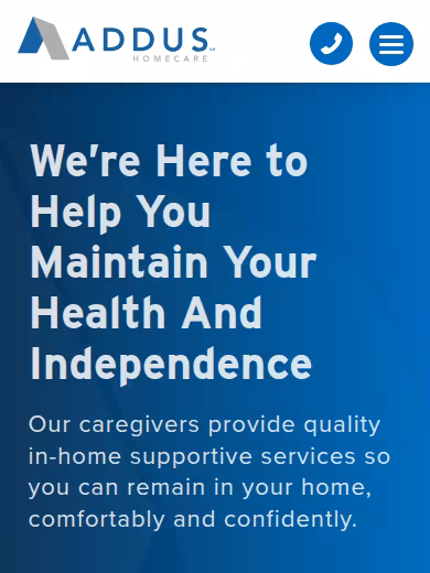 Addus HomeCare website