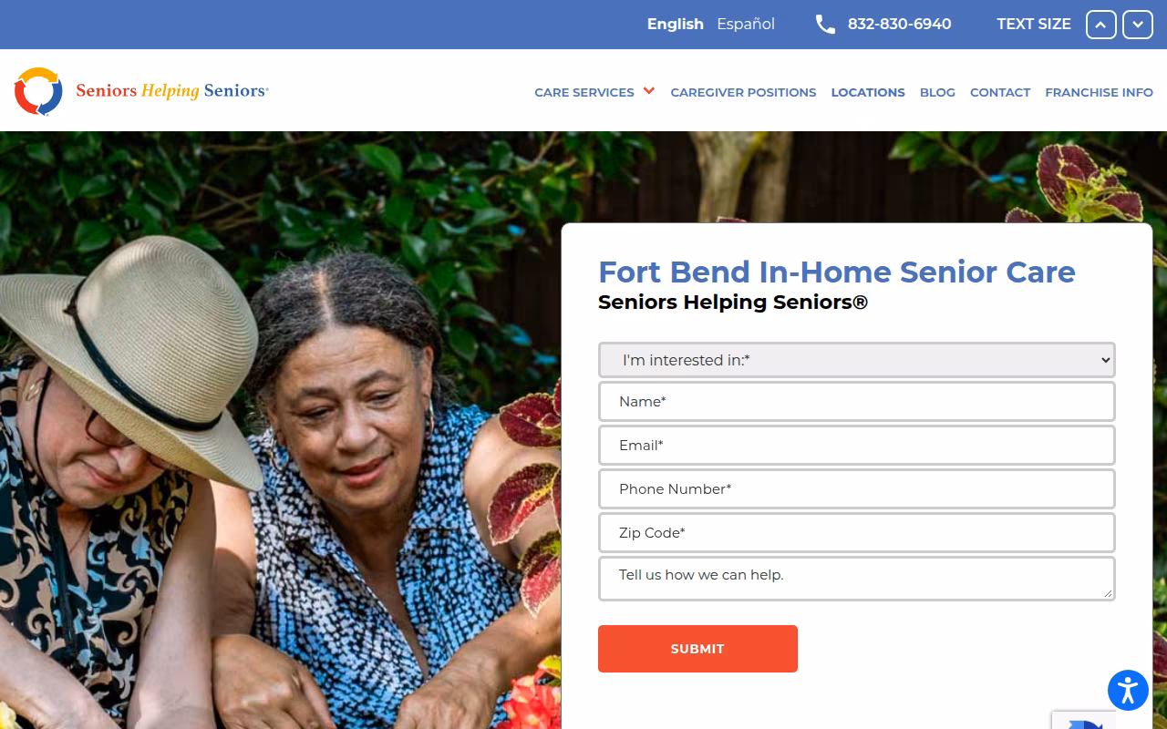Seniors Helping Seniors Houston website