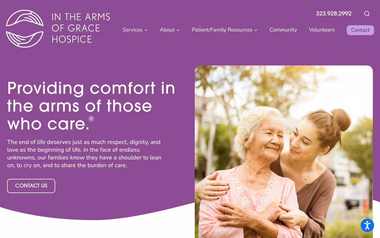 IN THE ARMS OF GRACE HOSPICE website