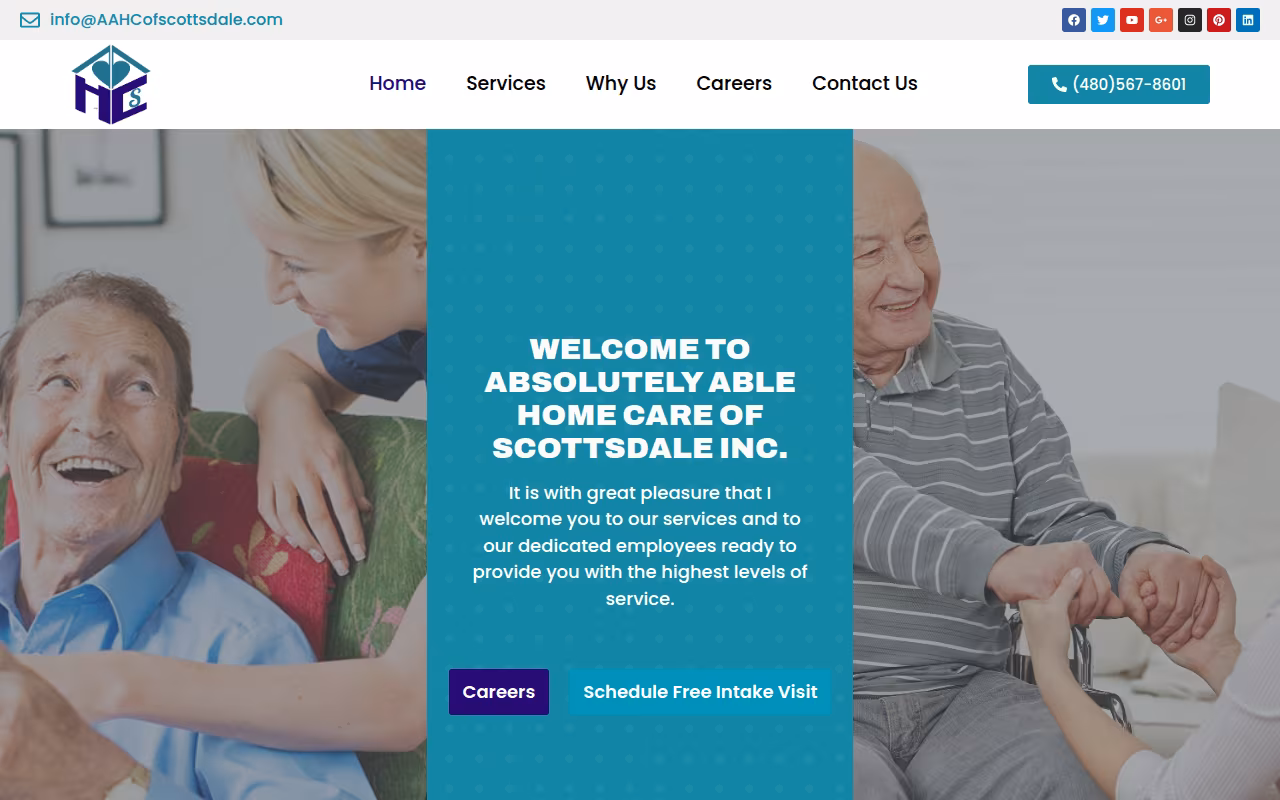 Absolutely Able Home Care Of Scottsdale website
