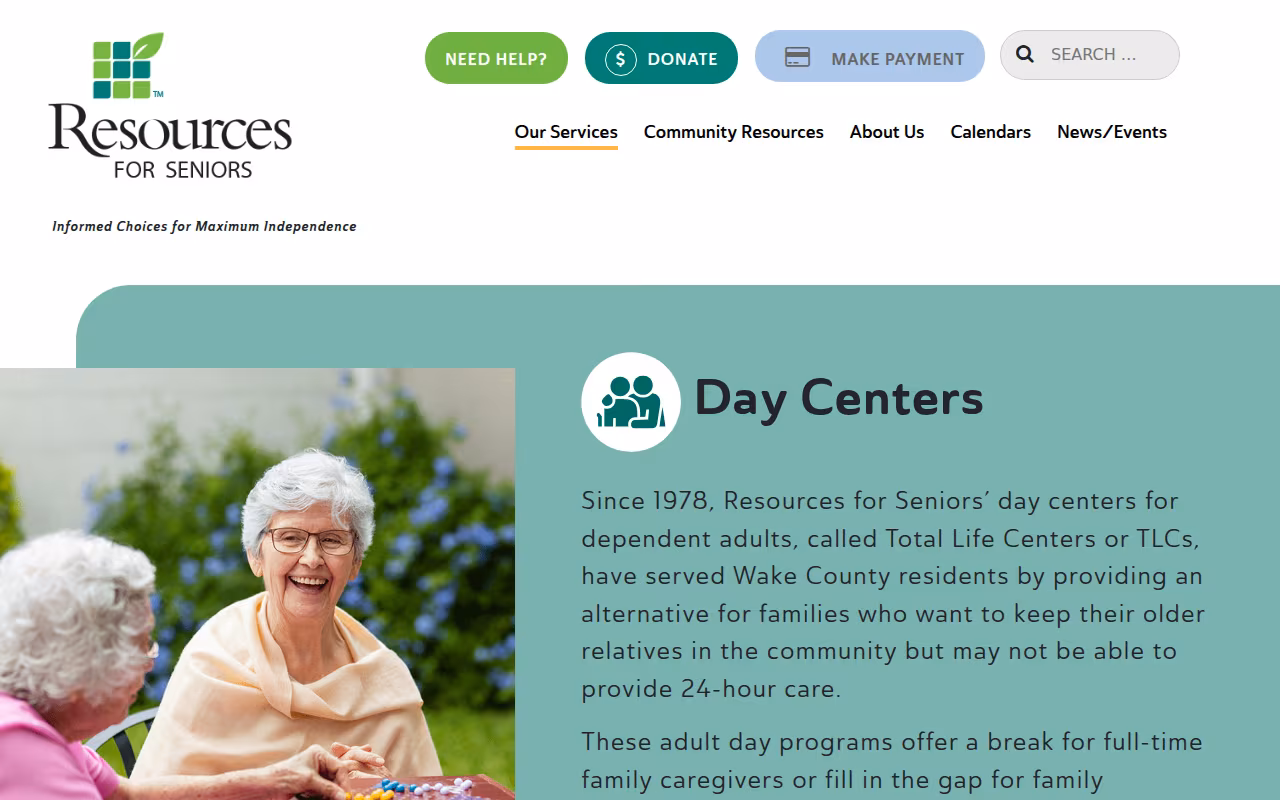 Total Life Center-Adult Day Care website
