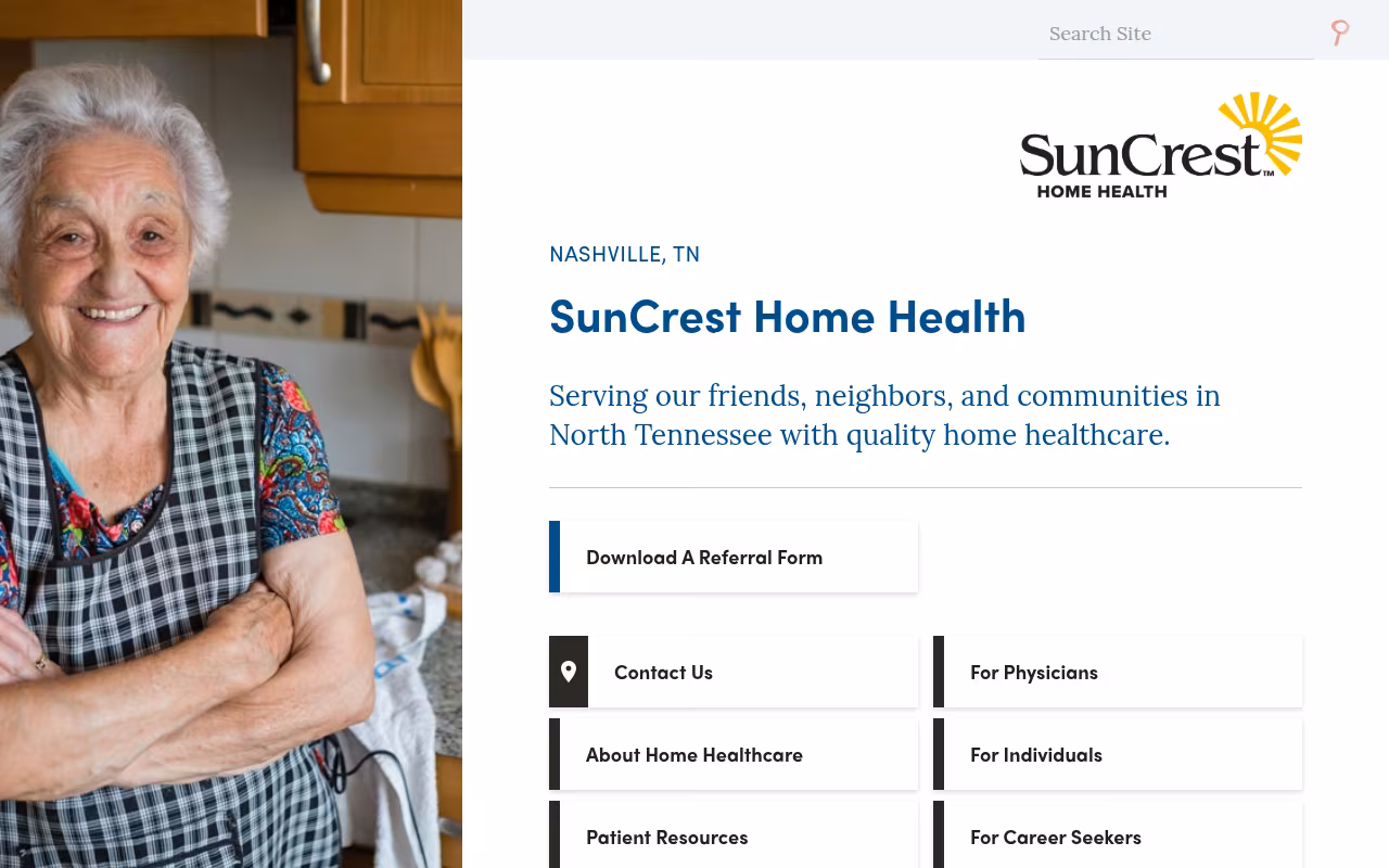 SunCrest Home Health website