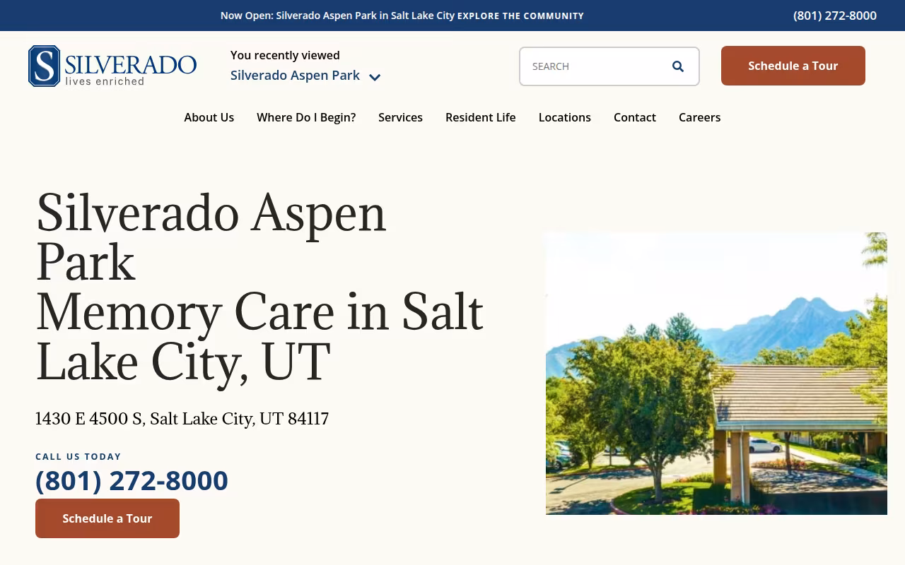Silverado Aspen Park Memory Care Community website