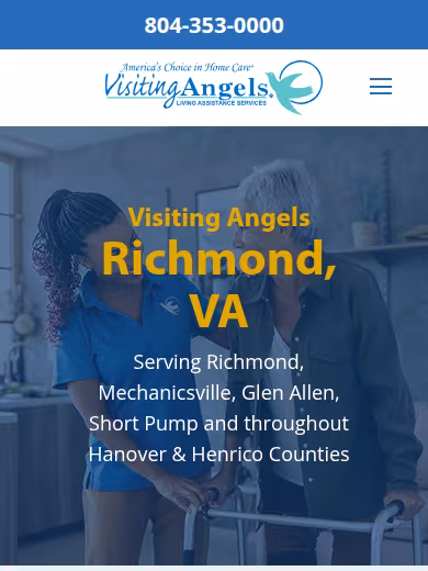Visiting Angels Senior Home Care website