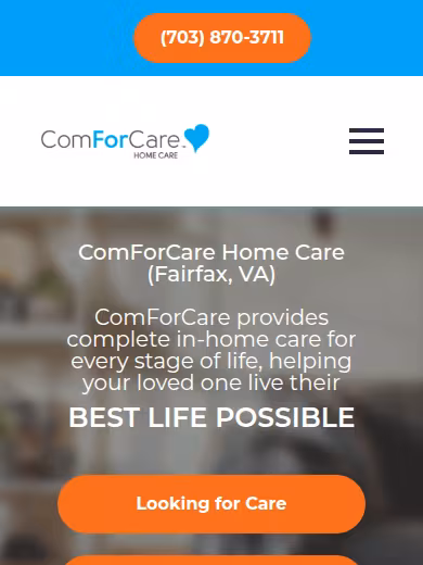 ComForCare Home Care - Northern Fairfax website