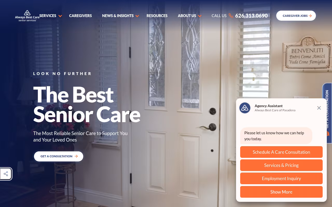 Always Best Care Senior Services - Home Care Services in Arcadia website
