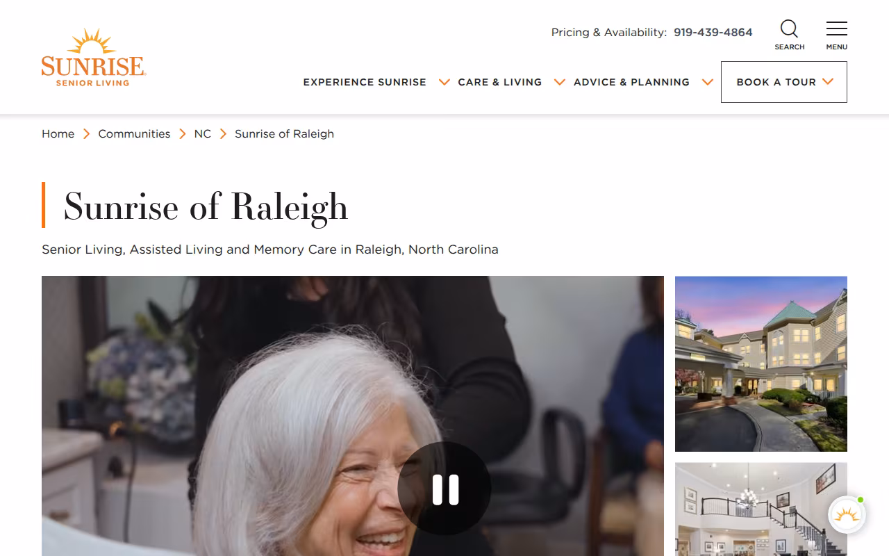 Sunrise of Raleigh website